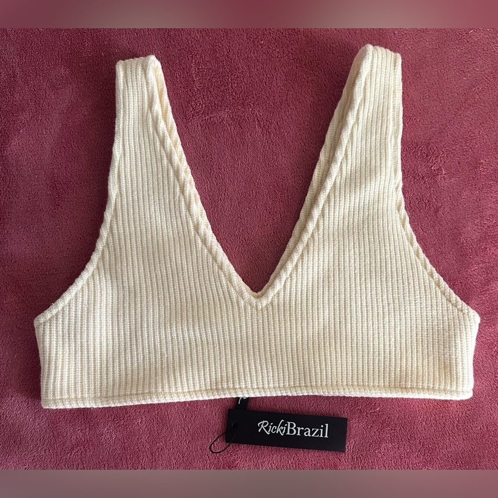 Ricki Brazil  Bralette Crochet woman’s size M White stretch